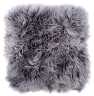 Genuine Sheepskin Cushion Cover – Dark Grey