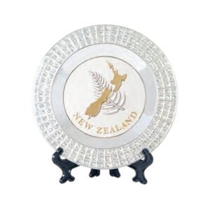 Hallifax NZ Silver Fern & Map Collectible Plate